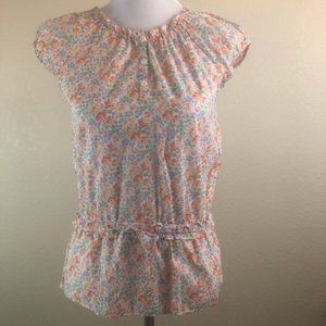 Blue Orange Floral American Living  Top